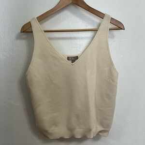 J.Crew Fitted V-neck Sweater-Tank Soft Rayon Blend in Natural Shine - L